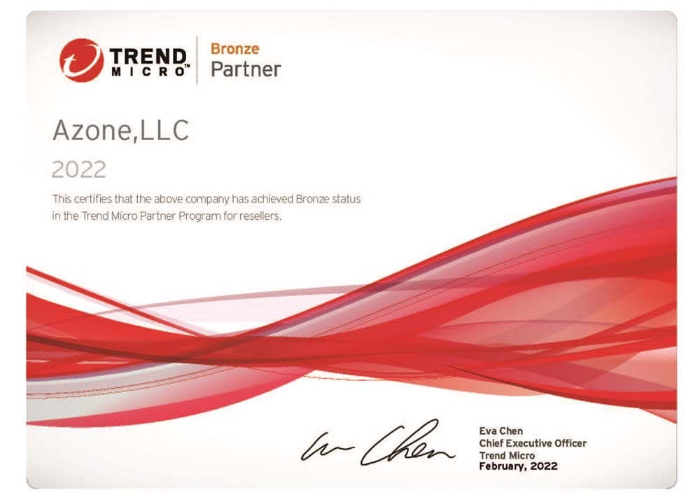 Сертификат партнёра Trend Micro